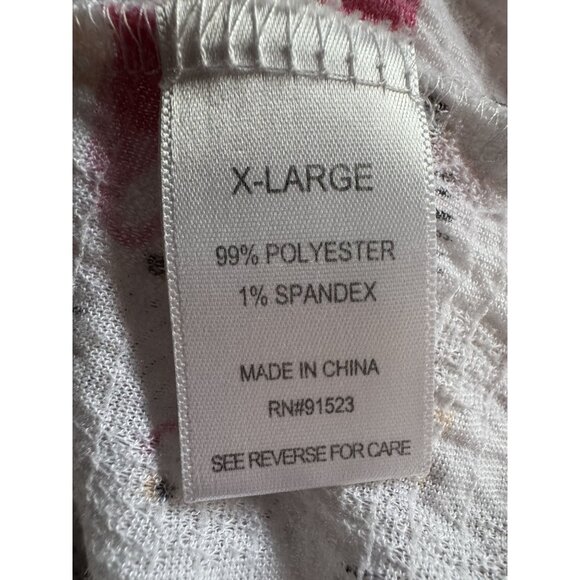 Flamingo Print Button-Up Nightshirt By I. Appel XL Polyester/Spandex Blend Made - Picture 6 of 16